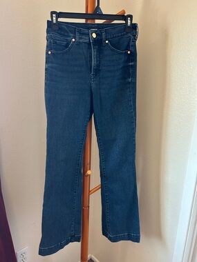 Express Dark Indigo Flare Jeans - Wide Leg